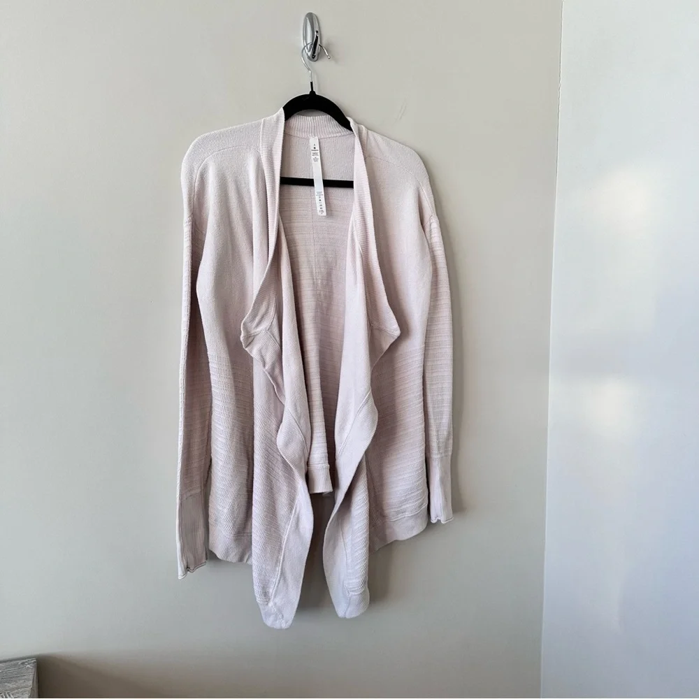 Lululemon-Open Cotton/Silk Waterfall Cardigan (Size:4) - Picture 3 of 11